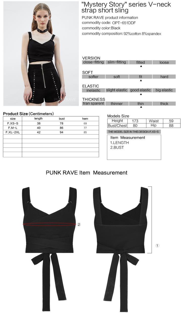 Punk Rave Sian Cropped Top - Kate's Clothing