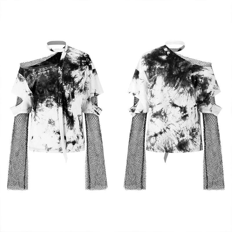 Punk Rave Sydney Tie-Dye Top - White - Kate's Clothing