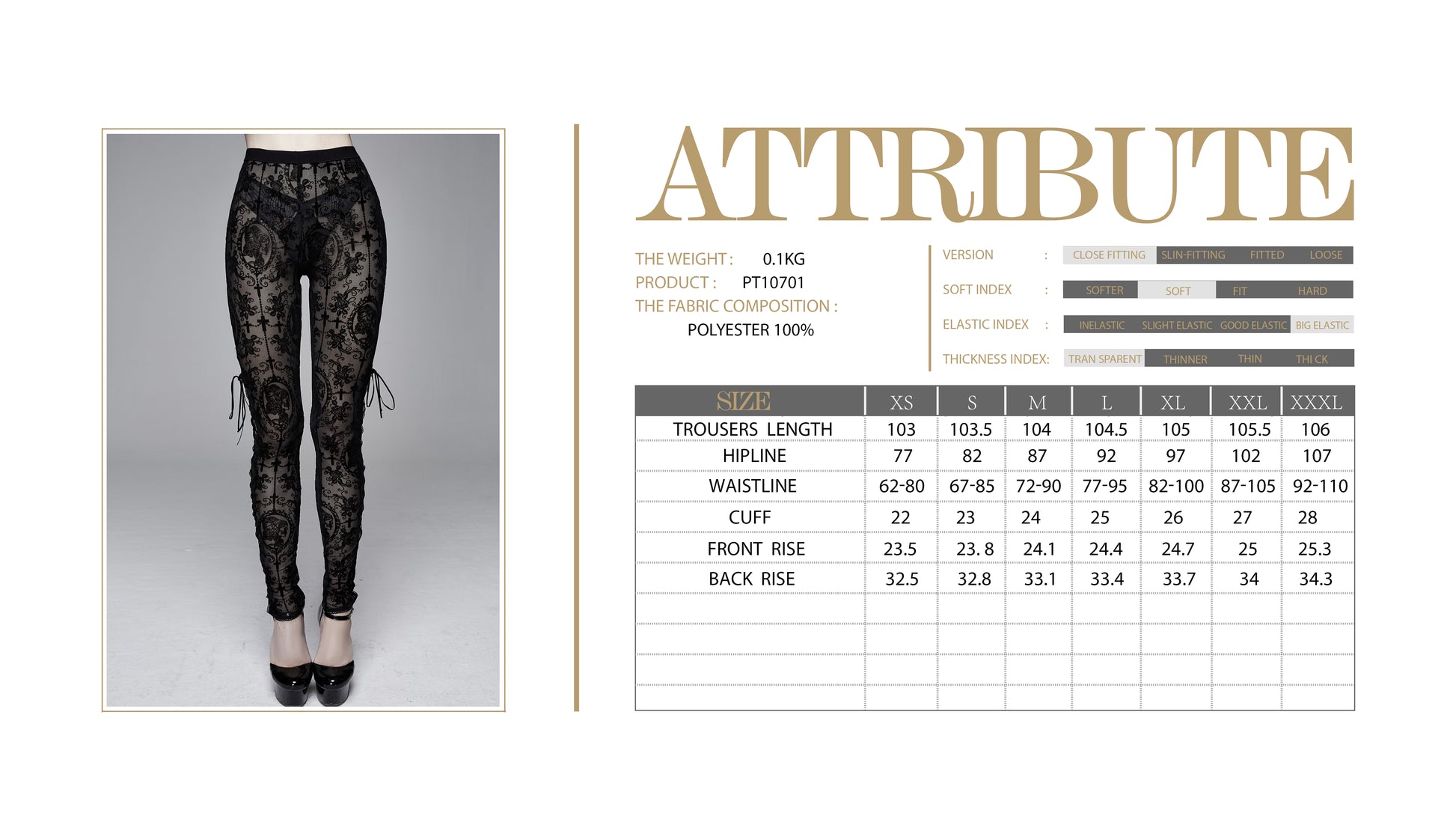 Devil Fashion Plus Size Black On Black Velvet Embossed Baroque Leggings - Kate's Clothing