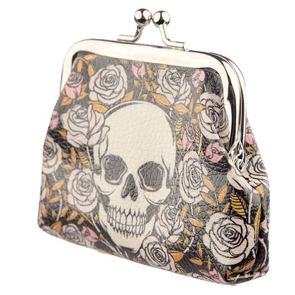 Gothic Gifts Skulls and Roses Large Skull Tic Tac Purse - Kate's Clothing
