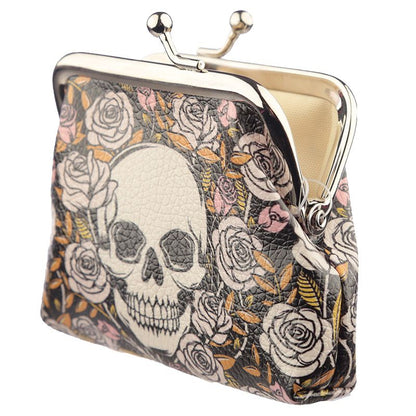 Gothic Gifts Skulls and Roses Large Skull Tic Tac Purse - Kate's Clothing