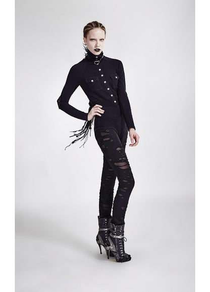 Punk Rave Plus Size Black Gothalyptic Lara Leggings - Kate's Clothing