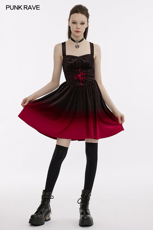 Punk Rave Pixie Dress - Black & Red - Kate's Clothing