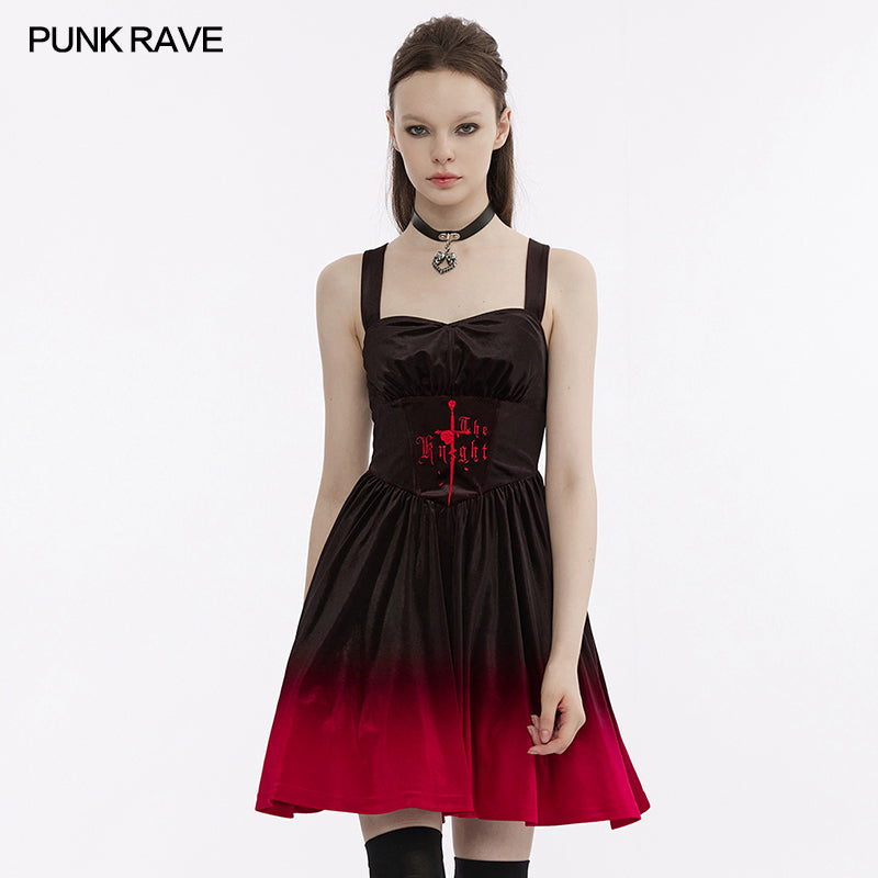 Punk Rave Pixie Dress - Black & Red - Kate's Clothing