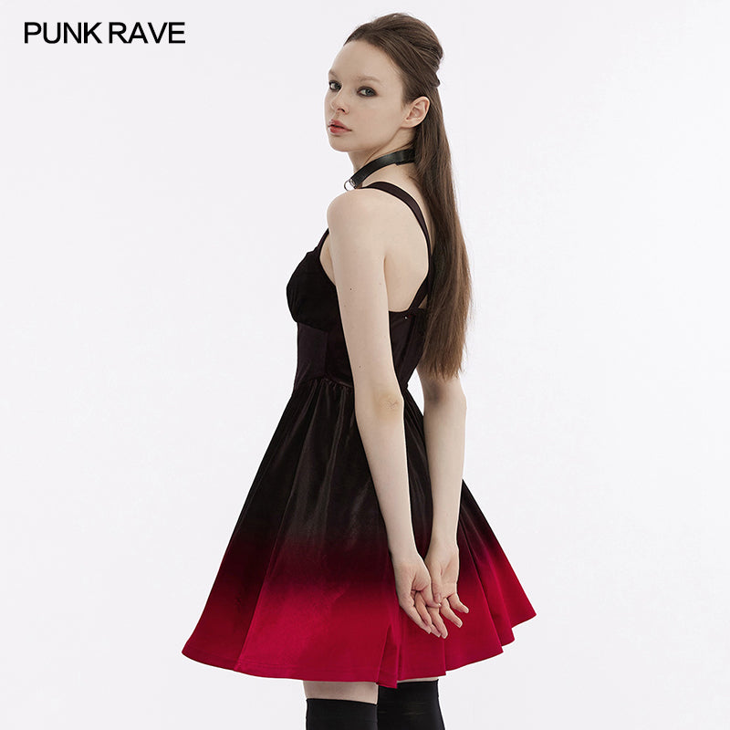 Punk Rave Pixie Dress - Black & Red - Kate's Clothing