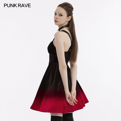 Punk Rave Pixie Dress - Black & Red - Kate's Clothing