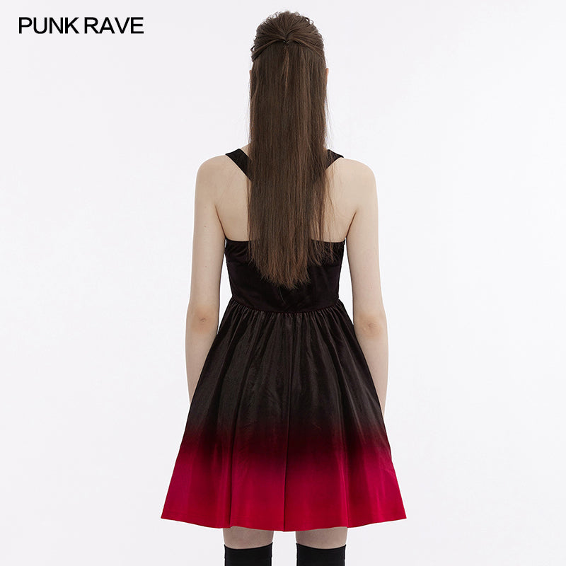 Punk Rave Pixie Dress - Black & Red - Kate's Clothing