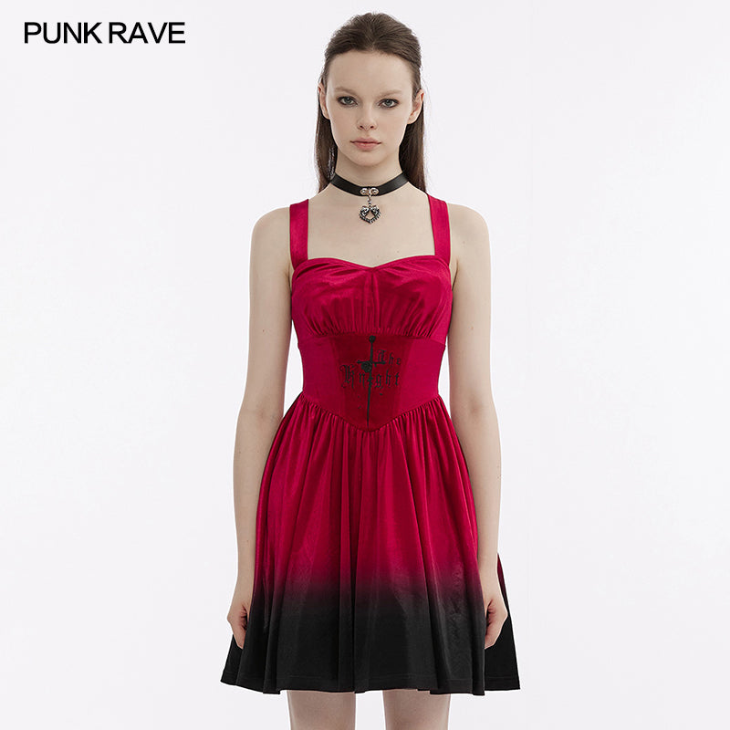 Punk Rave Pixie Dress - Red & Black - Kate's Clothing