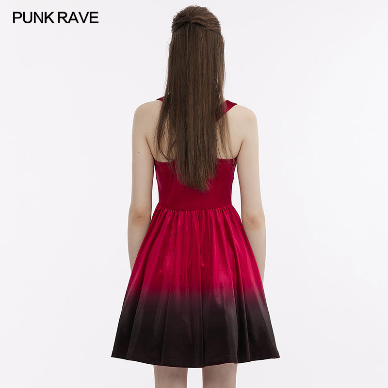 Punk Rave Pixie Dress - Red & Black - Kate's Clothing