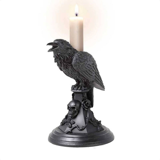 Alchemy Gothic Poe's Raven Candlestick - Kate's Clothing