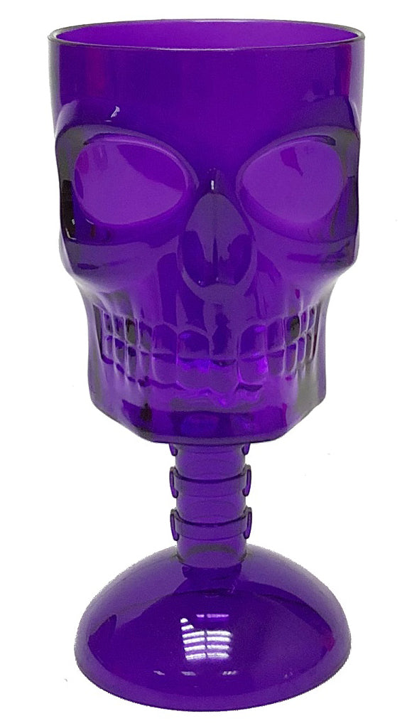 Gothic Gifts Purple Skull Wine Glass - Kate's Clothing