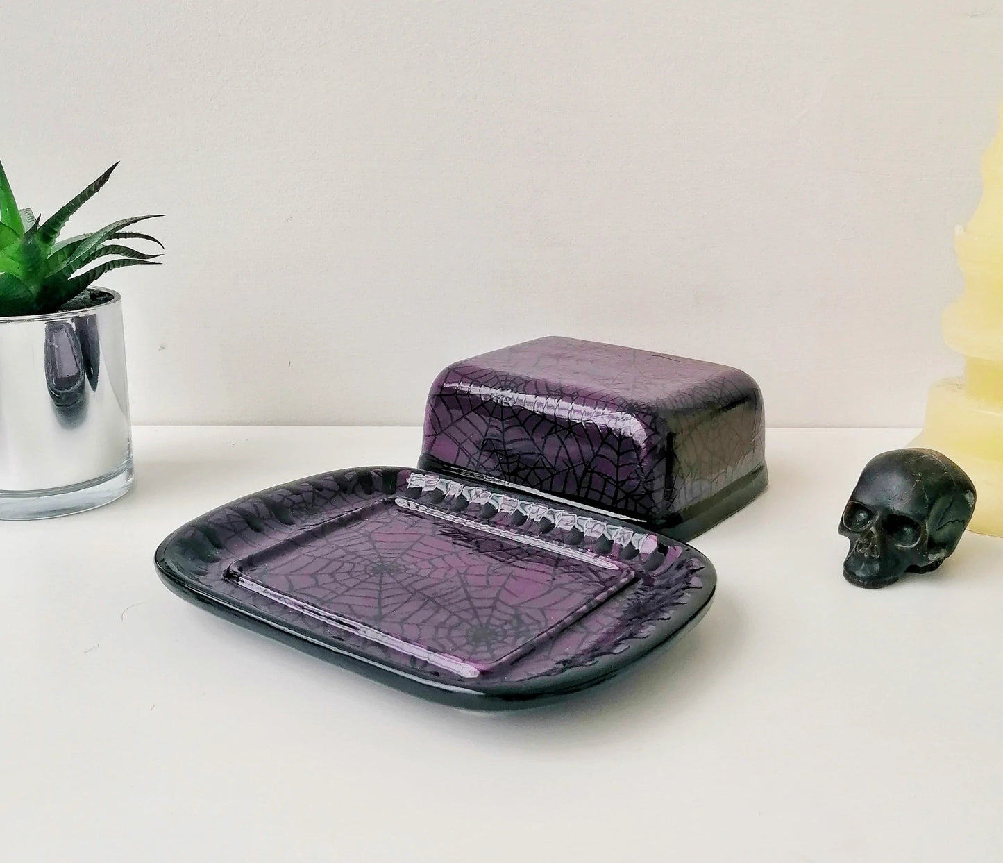 Purple Web Butter Dish - Kate's Clothing