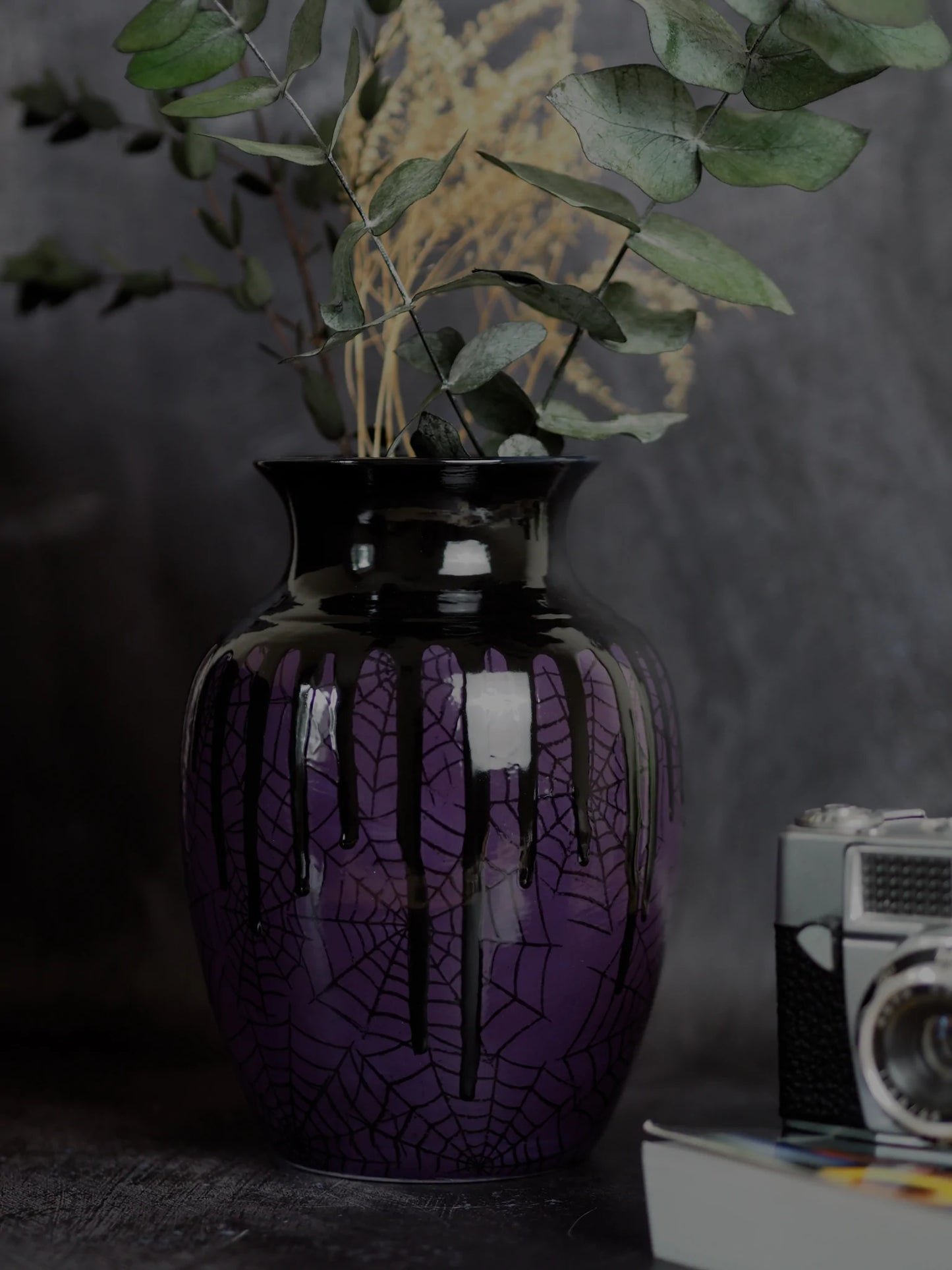 Purple Web Curved Vase - Kate's Clothing