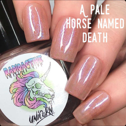 Radioactive Unicorn A Pale Horse Named Death pale pink shimmer nail polish vega
