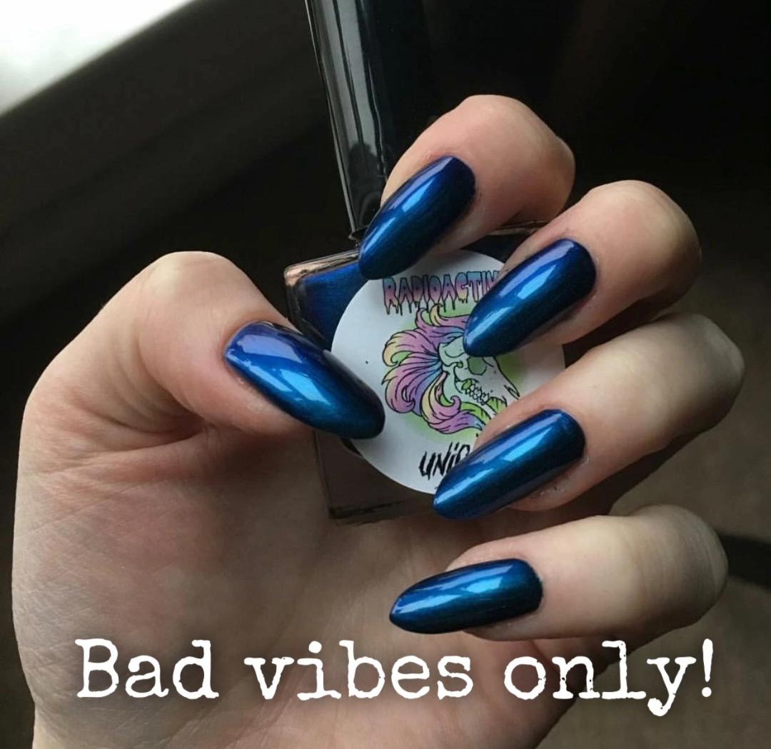 Bad Vibes stunning electric blue nail polish by Radioactive Unicorn cruelty-free