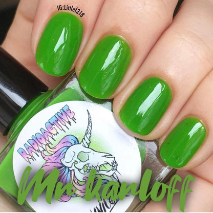 Radioactive Unicorn Mr Karloff green liquid look cruelty-free nail polish