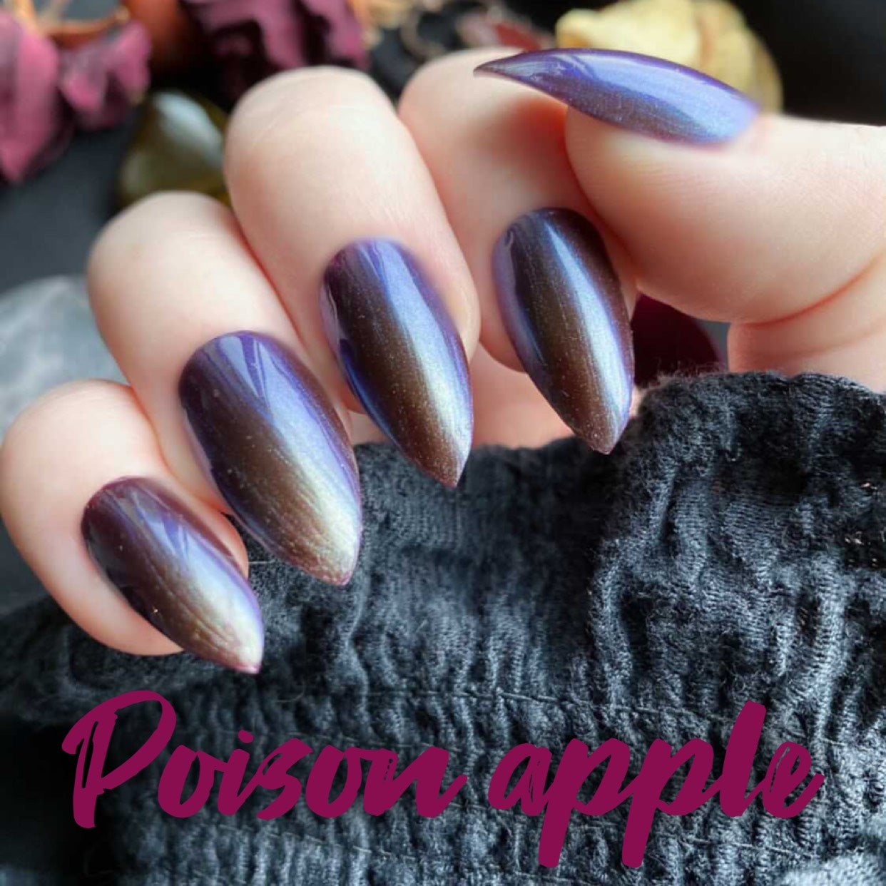 Radioactive Unicorn Poison Apple dark red green sheen nail polish vegan