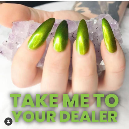 Take Me To Your Dealer deep intense green light reflecting nail polish by Radioactive Unicorn