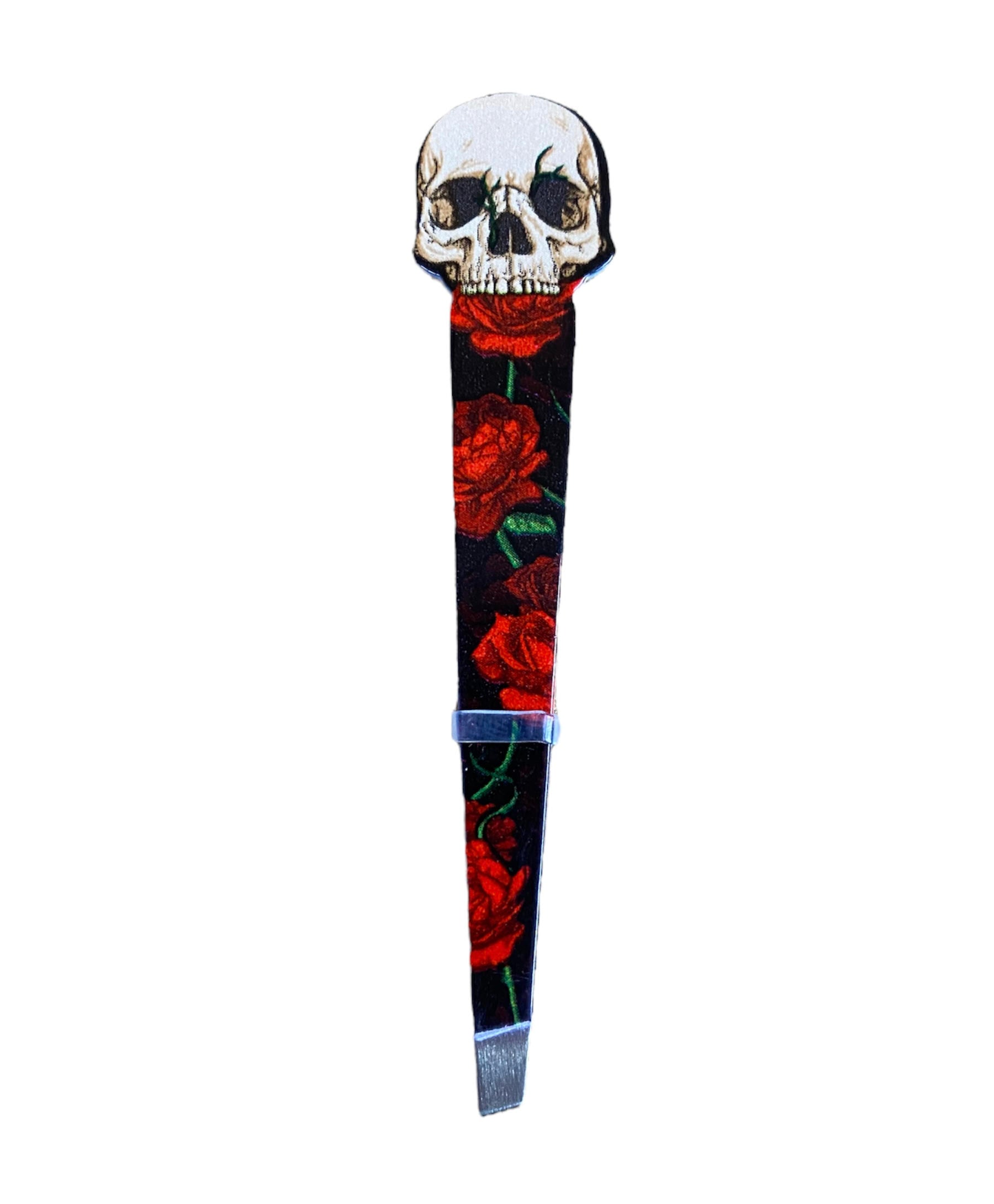 Gothic Gifts Red Skull and Roses Tweezers - Kate's Clothing