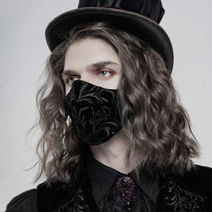 Punk Rave Embroidered Velvet Mask - Black - Kate's Clothing