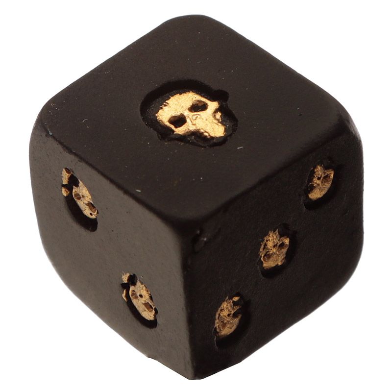 Gothic Gifts Set Of 2 Black & Gold Skull Dice - Kate's Clothing