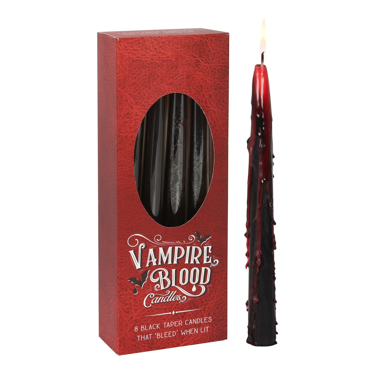 Gothic Gifts Set Of 8 Vampire Blood Taper Candles - Kate's Clothing