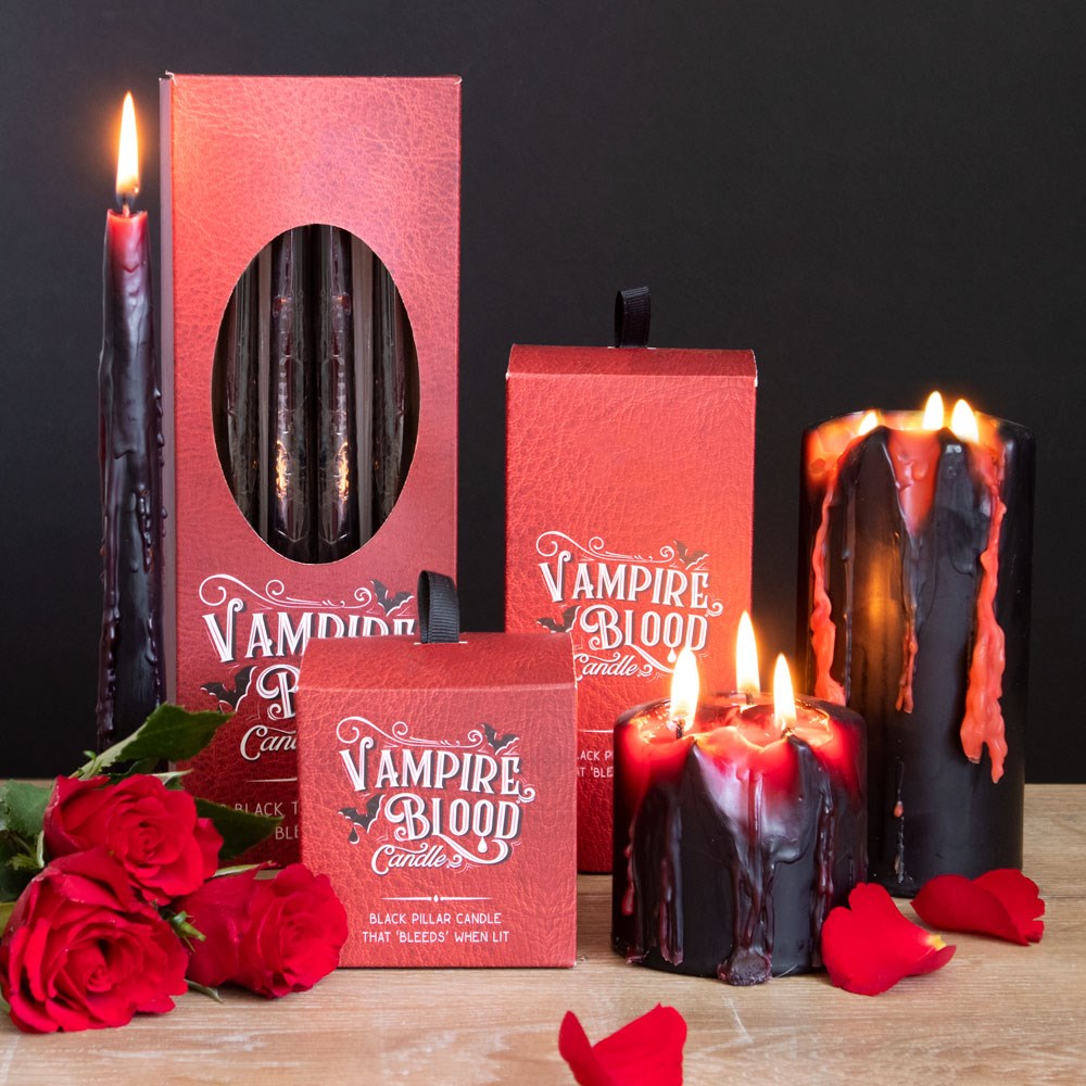 Gothic Gifts Set Of 8 Vampire Blood Taper Candles - Kate's Clothing