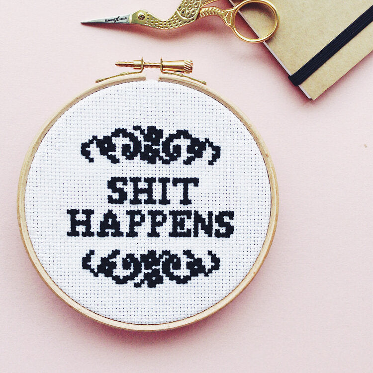 Innocent Bones Sh*t Happens Cross Stitch Kit - Kate's Clothing