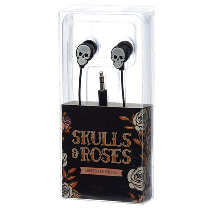 Gothic Gifts Skulls & Roses Novelty Earphones - Kate's Clothing