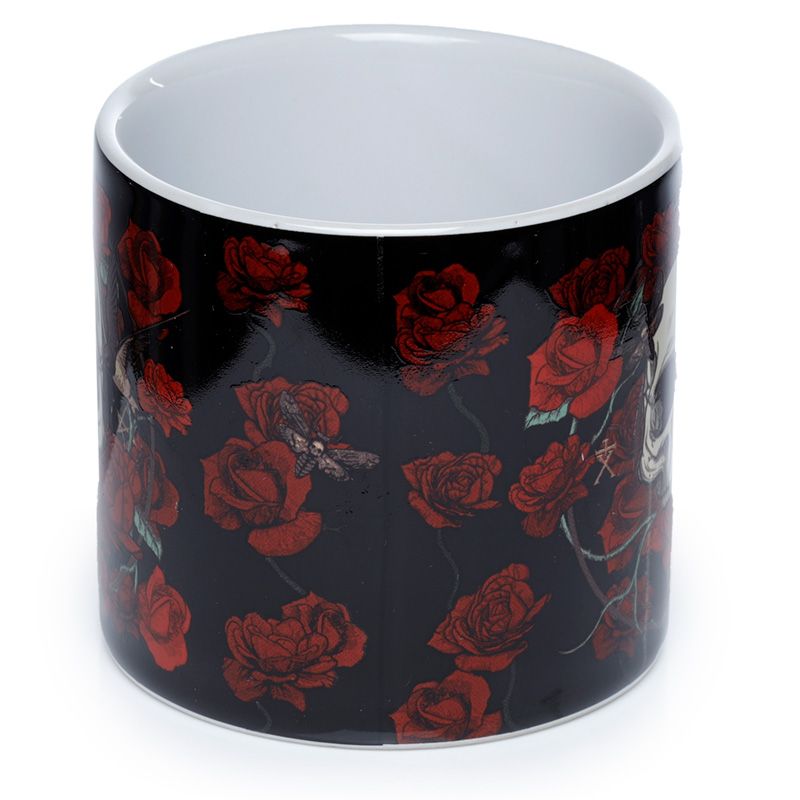 Gothic Gifts Skulls And Roses Small Indoor Plant Pot - Kate's Clothing