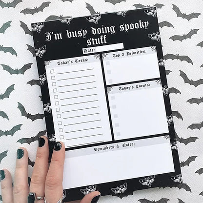 Simply Gothic Spooky Stuff Daily Desk Planner Pad - Kate's Clothing