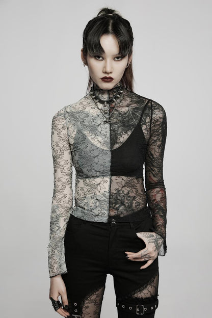 Punk Rave Syble Top - Black & White - Kate's Clothing