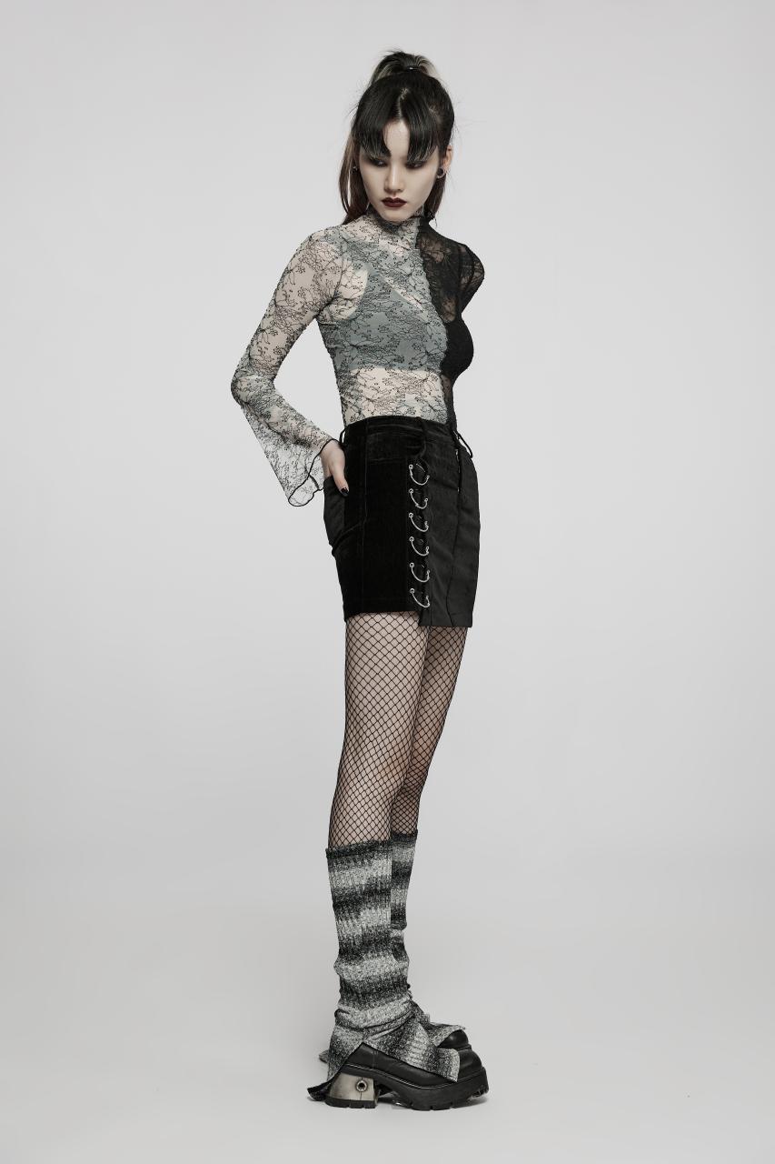 Punk Rave Syble Top - Black & White - Kate's Clothing