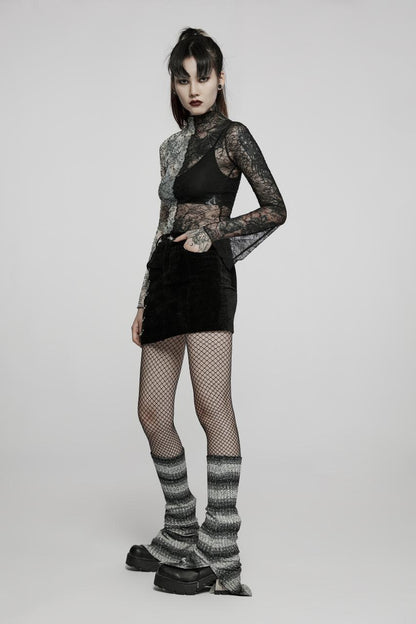 Punk Rave Syble Top - Black & White - Kate's Clothing