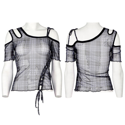 Punk Rave Plaid Punk Top Black - Kate's Clothing