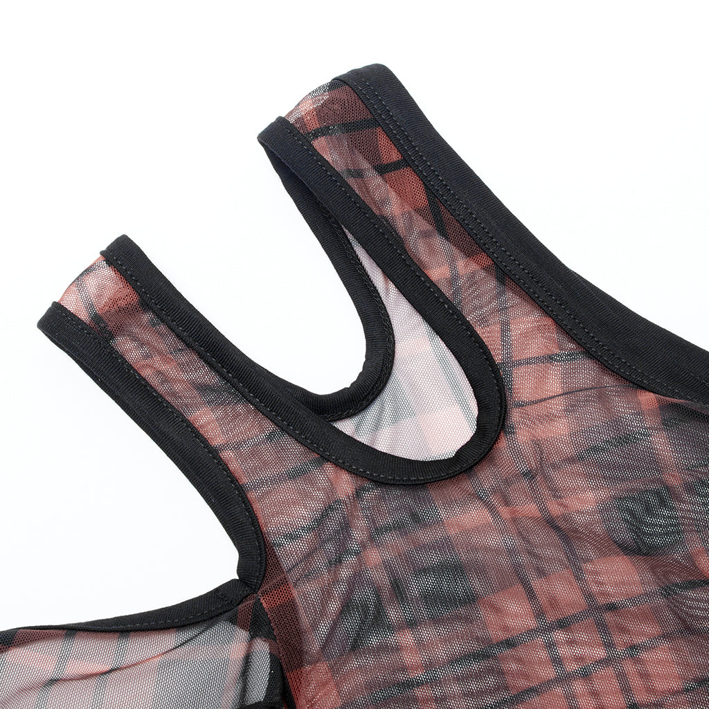 Punk Rave Plaid Punk Top Red - Kate's Clothing