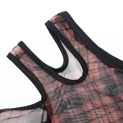 Punk Rave Plaid Punk Top Red - Kate's Clothing