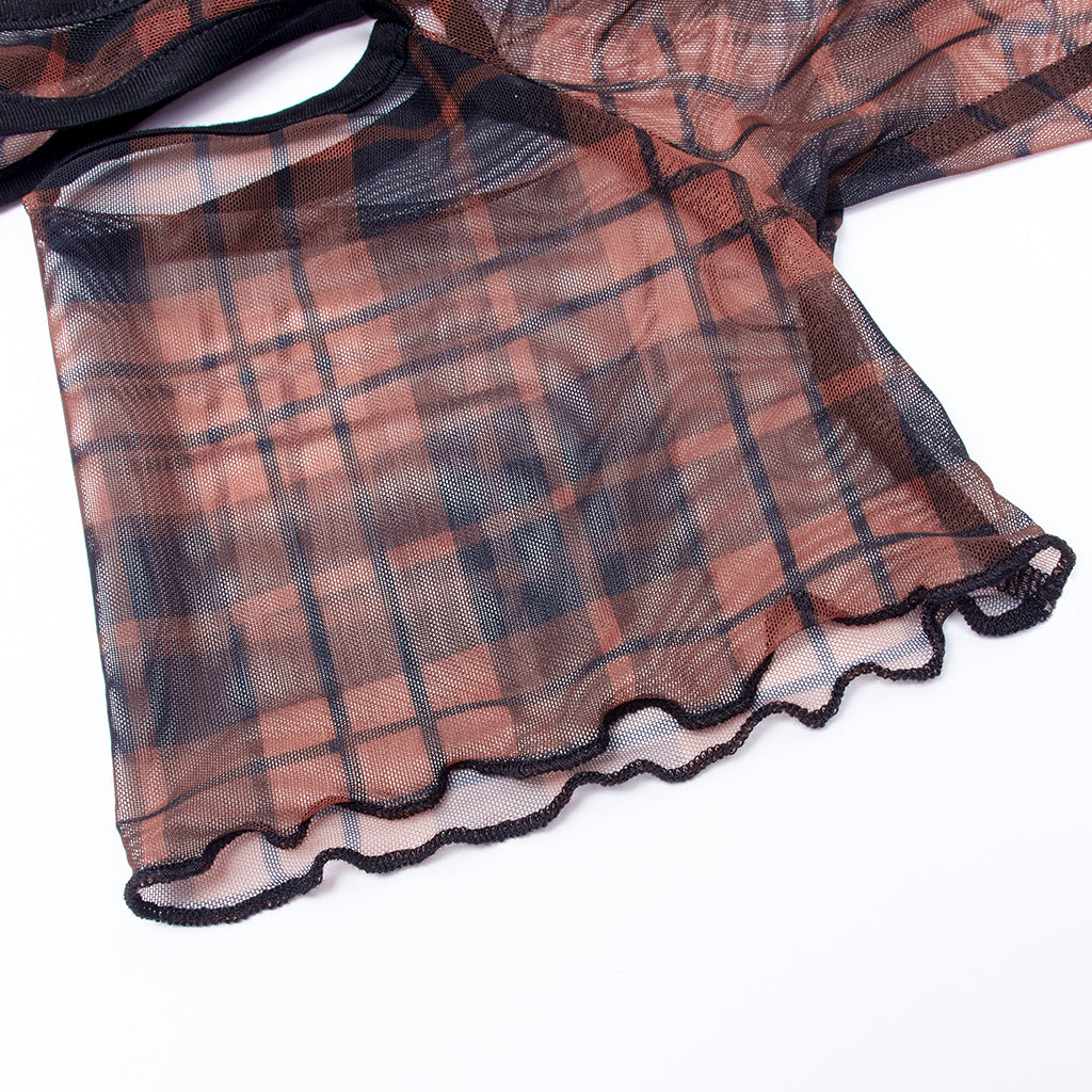 Punk Rave Plaid Punk Top Red - Kate's Clothing