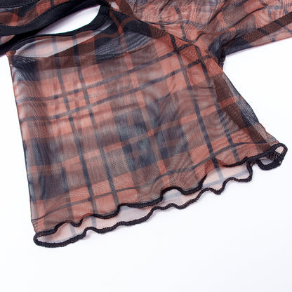Punk Rave Plaid Punk Top Red - Kate's Clothing