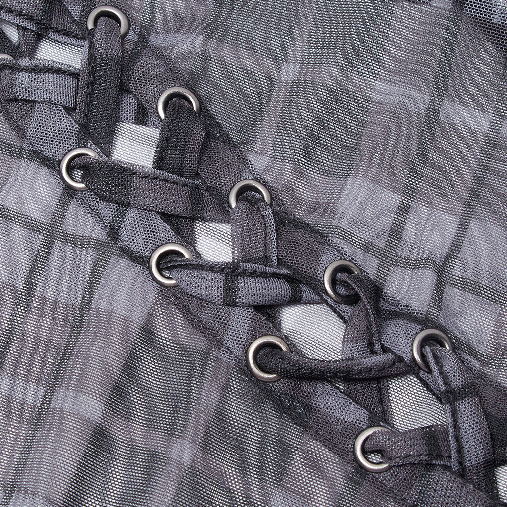 Punk Rave Plaid Punk Top Black - Kate's Clothing