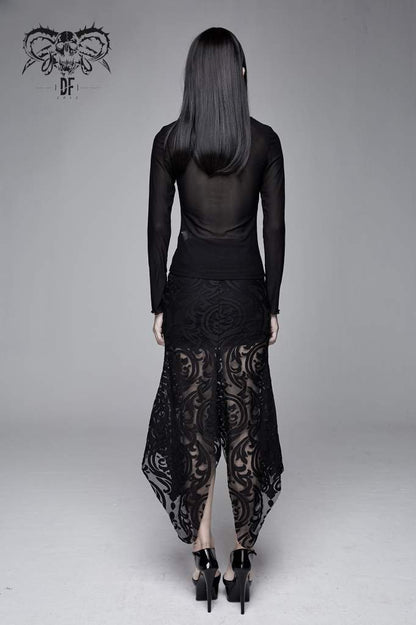Devil Fashion Baroque Mesh Top - Kate's Clothing