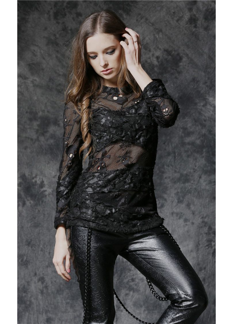 Dark In Love Myra Skull Net Top - Kate's Clothing