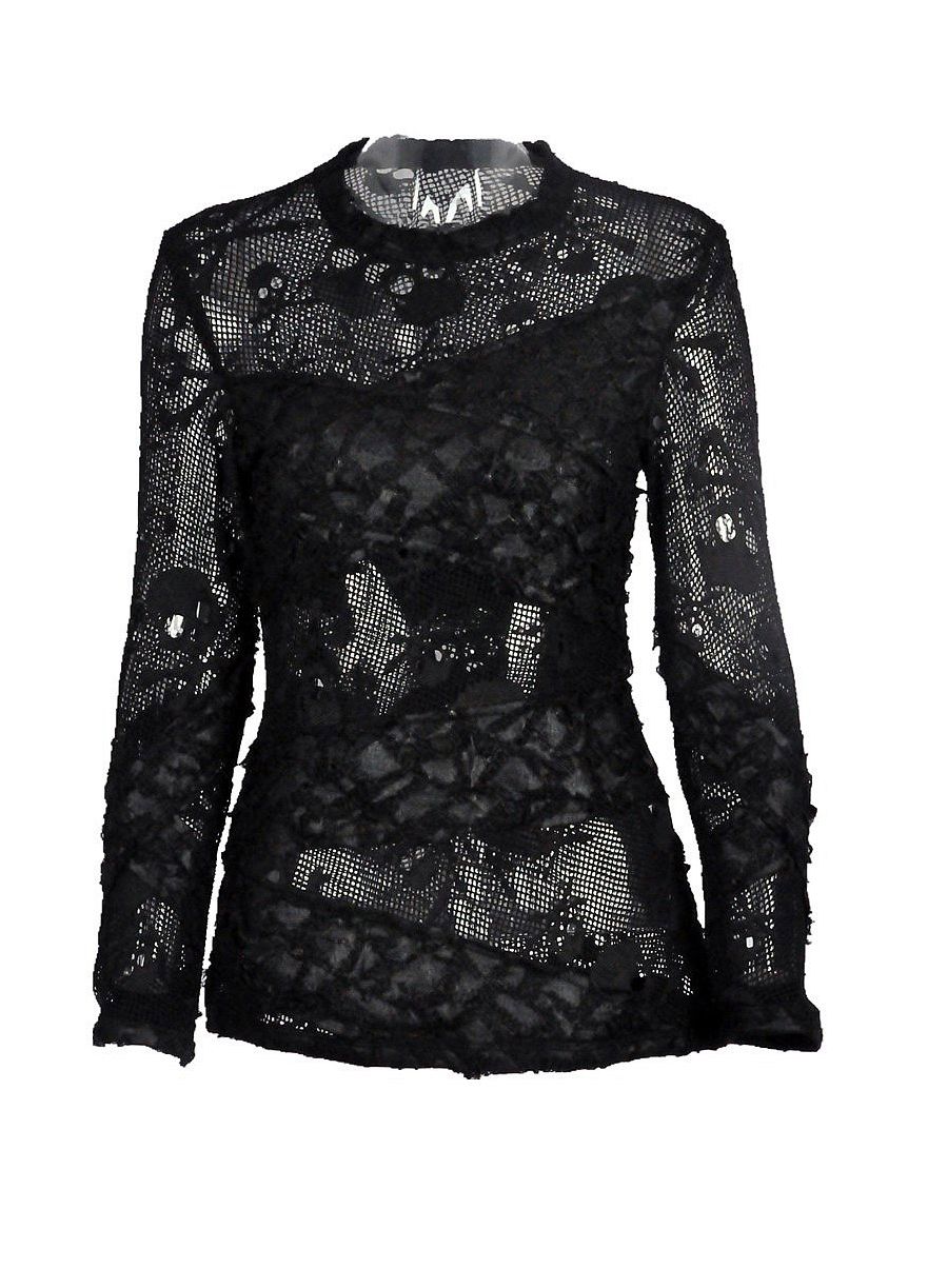 Dark In Love Myra Skull Net Top - Kate's Clothing