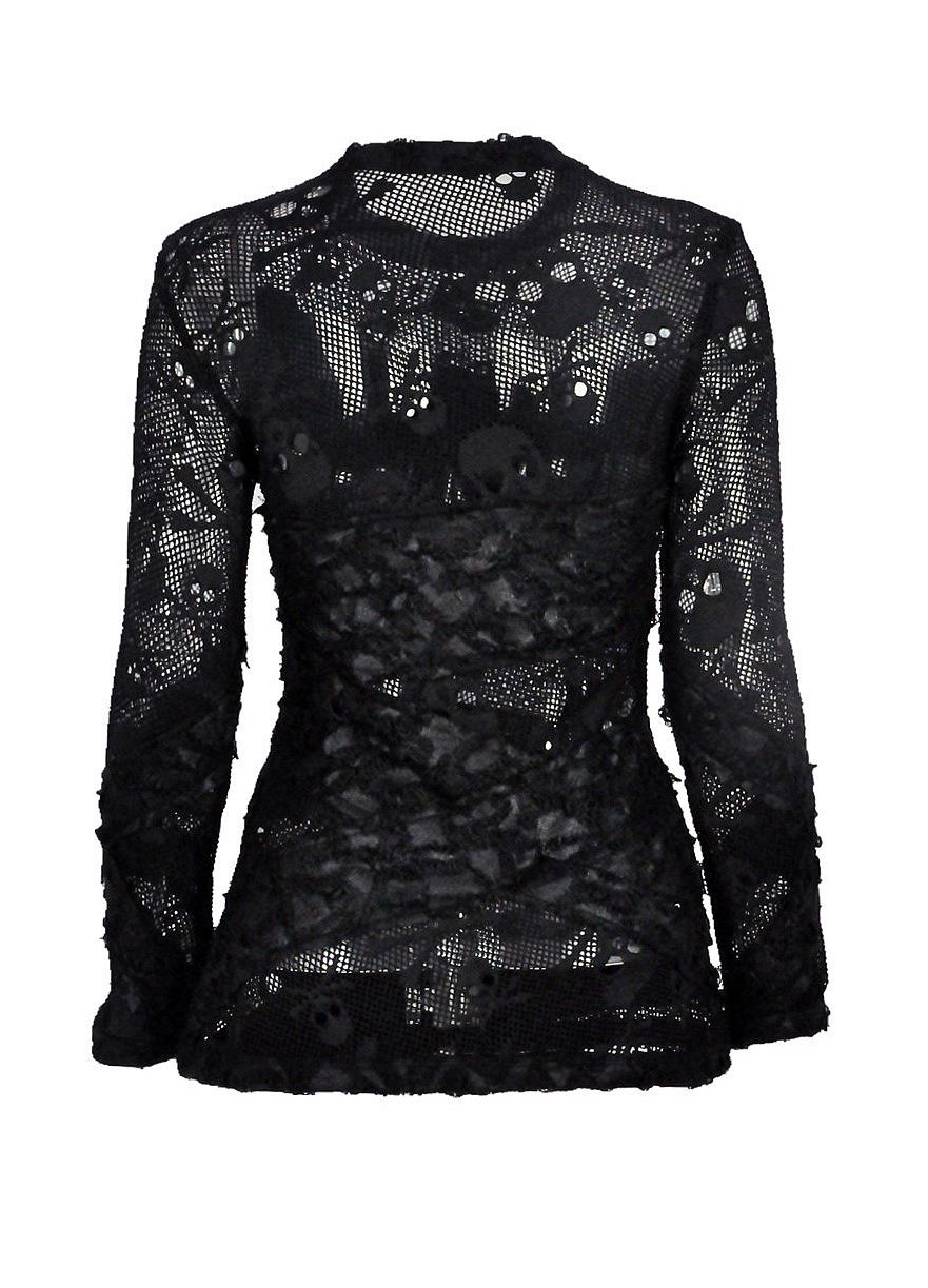 Dark In Love Myra Skull Net Top - Kate's Clothing