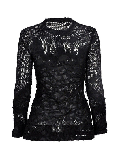 Dark In Love Myra Skull Net Top - Kate's Clothing