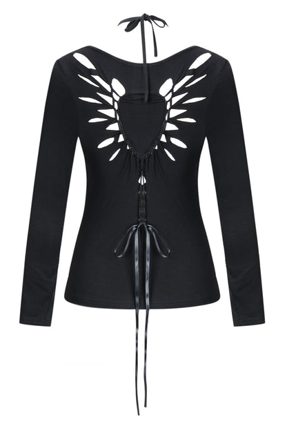 Dark in Love Sulis Slashed Wings Top - Kate's Clothing