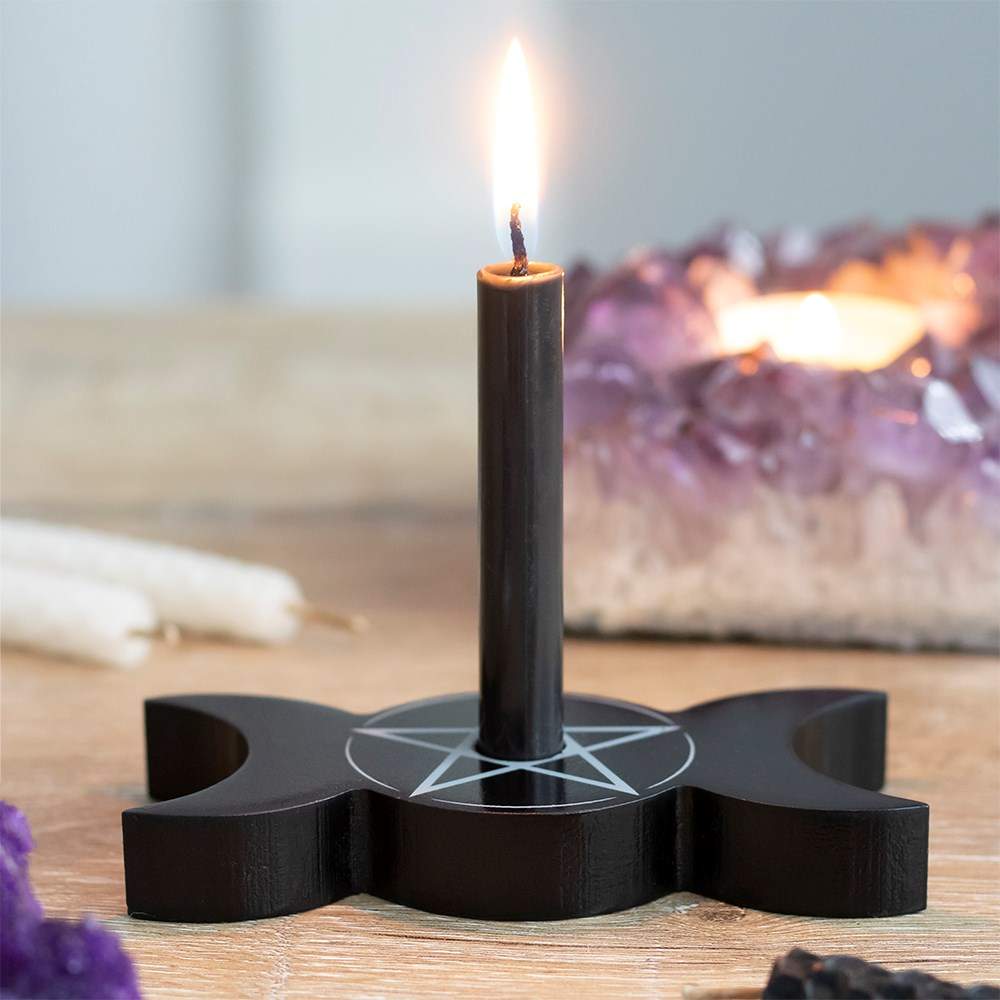 Gothic Gifts Triple Moon Spell Candle Holder - Kate's Clothing