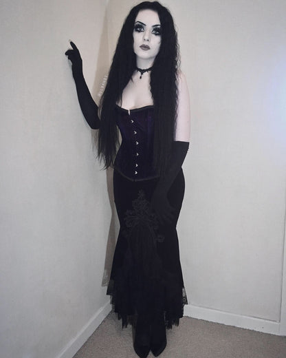 Dark In Love Cordelia Velvet Skirt - Kate's Clothing