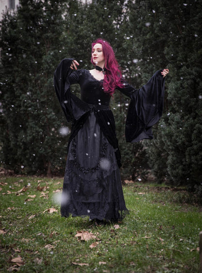 Dark In Love Violet Black Velvet Top - Kate's Clothing