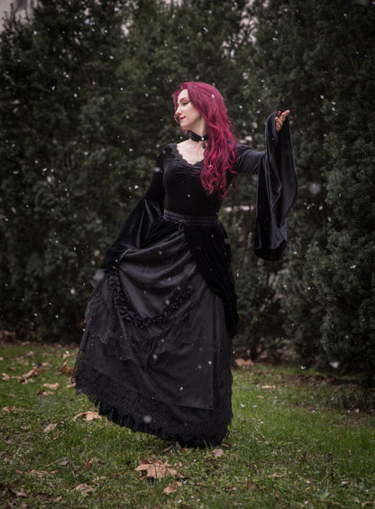 Dark In Love Violet Black Velvet Top - Kate's Clothing